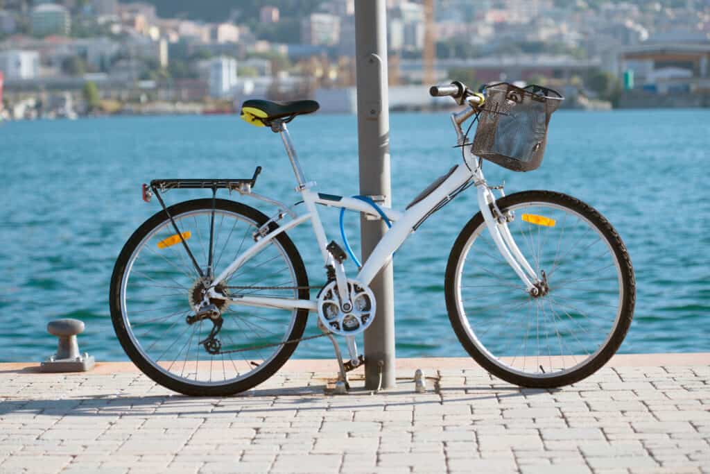 Image of bike locked without a rack