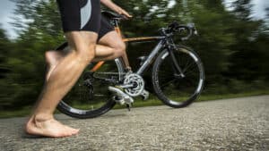 Image showing tri shorts on man with bike