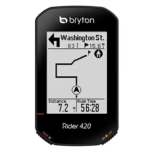 Bryton Rider 420E GPS Bike/Cycling Bike Computer. 35hrs Long Battery Life, Bread-Crumb Trail with Turn-by Turn Follow Track. 5 Satellites Systems Support for Extreme Accuracy.